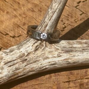Lashbrook .25 Diamond Camo Wedding Titanium Ring Country Western Women’s‎ Size 6